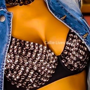 Grey Bling & Black Festival Bra
